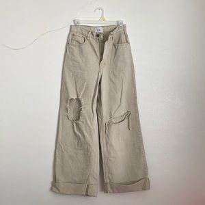 Long tan flare bdg jeans